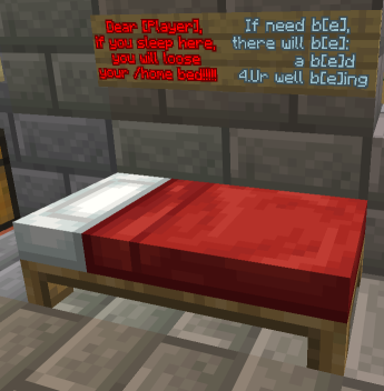 Bed at spawn